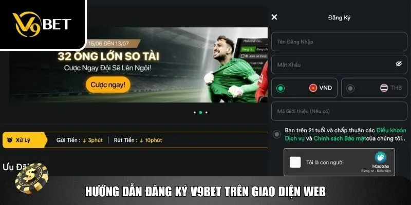3 bước để đăng ký V9bet